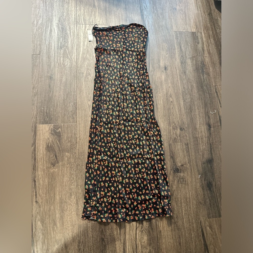 NWT! The Tilda Floral Strapless Black Slip Dress By Anthropologie - Multiple🚦 - Picture 7 of 13